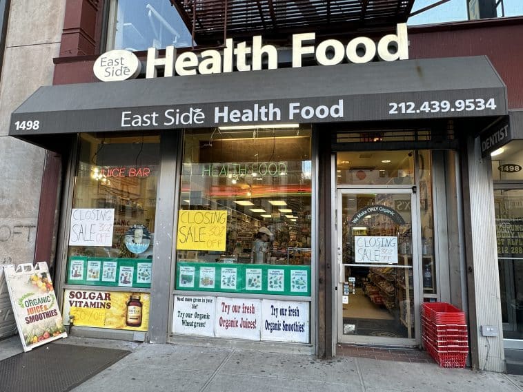 East Side Health Food, located at 1498 Third Avenue, between East 84th and 85th Streets on the Upper East Side, is closing next month | Upper East Site