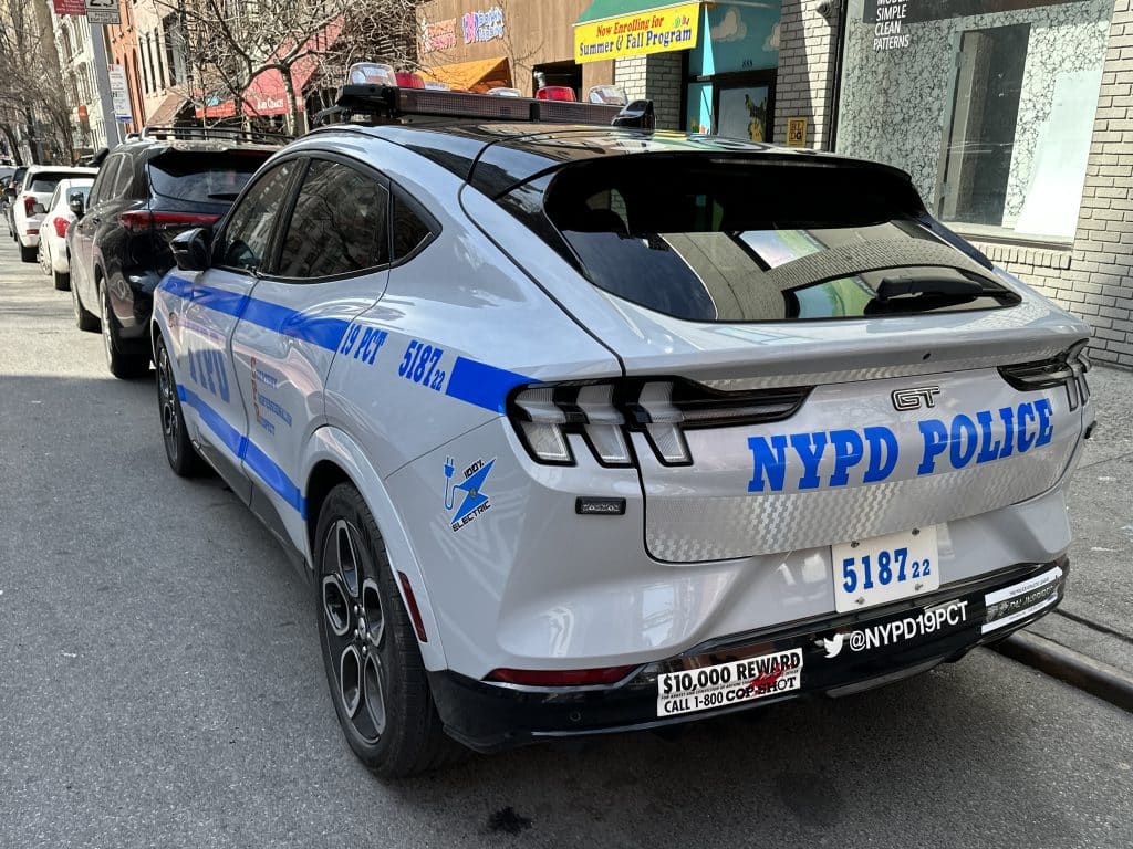 The NYPD Mustang Mach-E GTs have a range of 270 miles and a blistering 470 horsepower | Upper East Site
