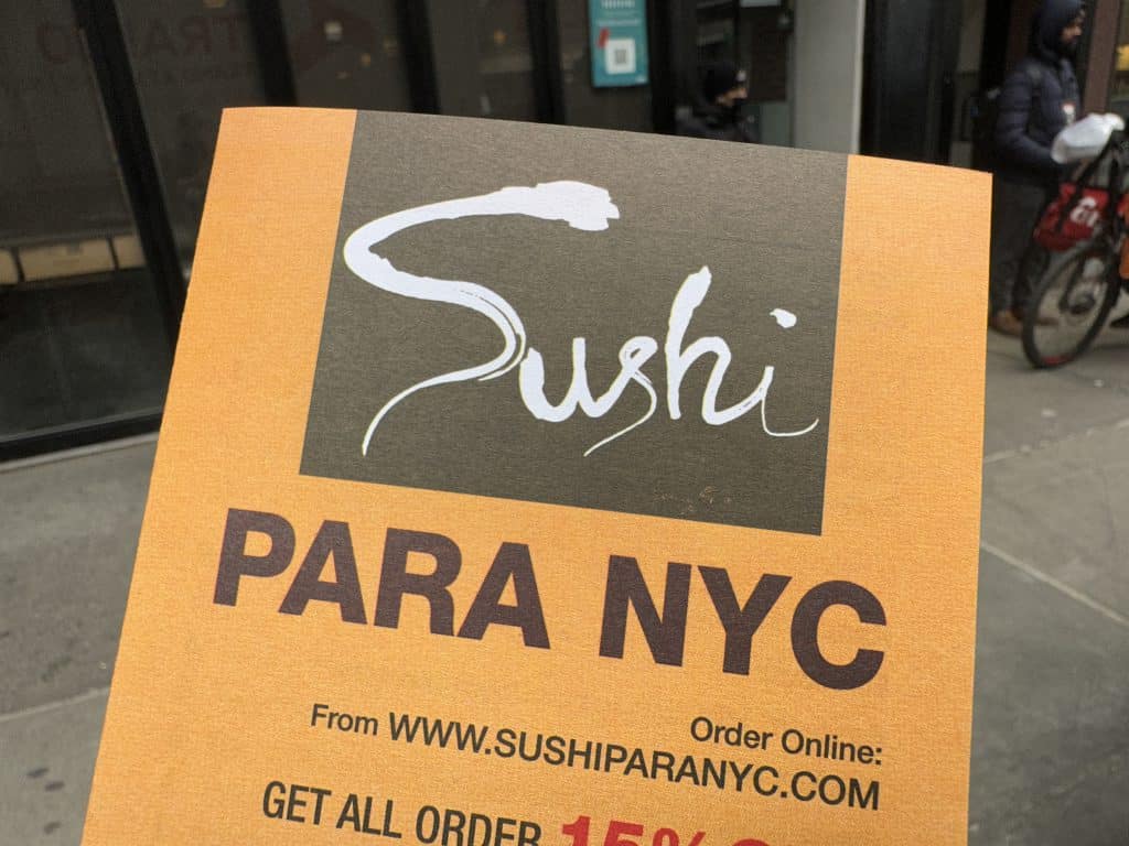 Sushi Para was filling delivery and takeout orders despite the closure order | Upper East Site