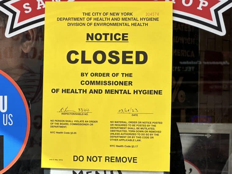 One of the two popular Capriotti’s Sandwich Shop’s on the Upper East Side has been shut down by the NYC Health Department | Upper East Site