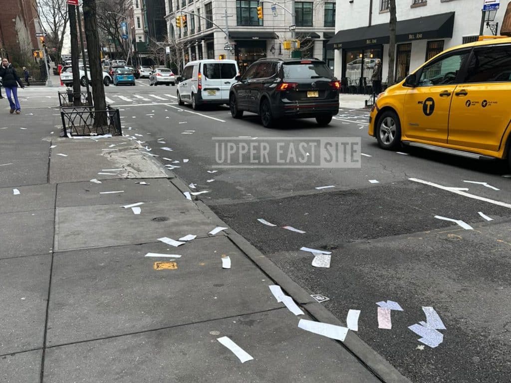 Medical records were found littering the sidewalk and street around East 65th Street and Lexington Avenue | Upper East Site