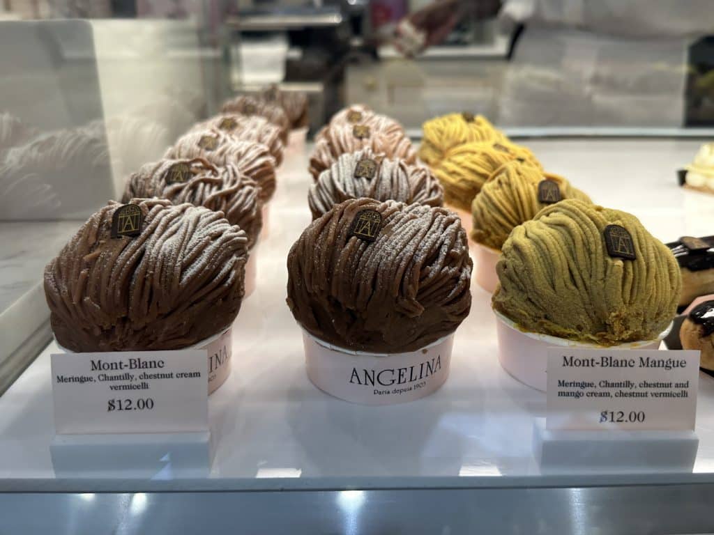 The signature pastry at Angelina Paris is the Mont-Blanc | Upper East Site