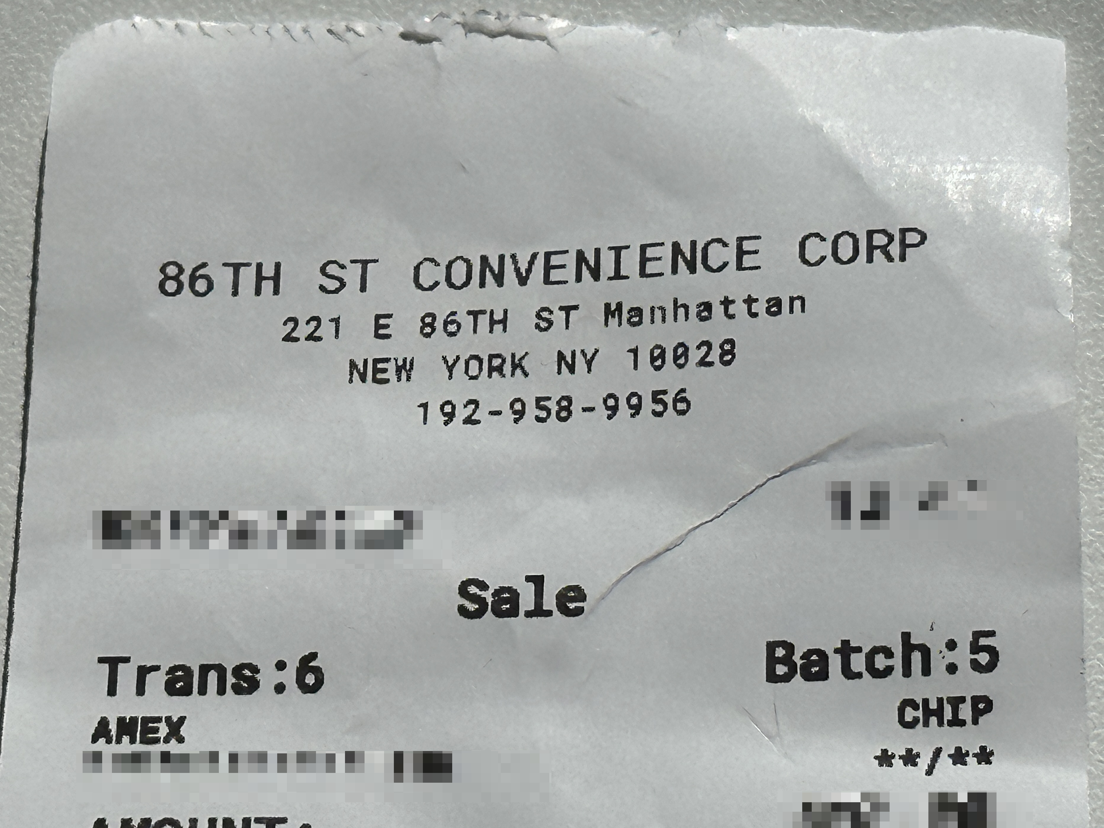 Credit card receipts from Best Budz state the business name is 86th St Convenience Corp | Upper East Site