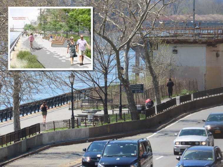 New plans for East River Esplanade improvements, including a fitness area, were revealed this week | Upper East Site, Quinnell Rothschild