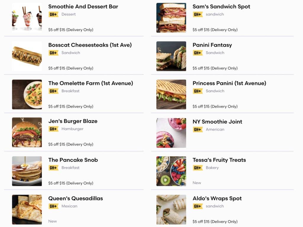 First Avenue Gourmet Deli is marketed under 24 'virtual restaurants' | Upper East Site composite via Grubhub