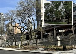 Honey Locust Park on the UES received a $1.7 million renovation that removed trees and grass | Upper East Site, Google Street View