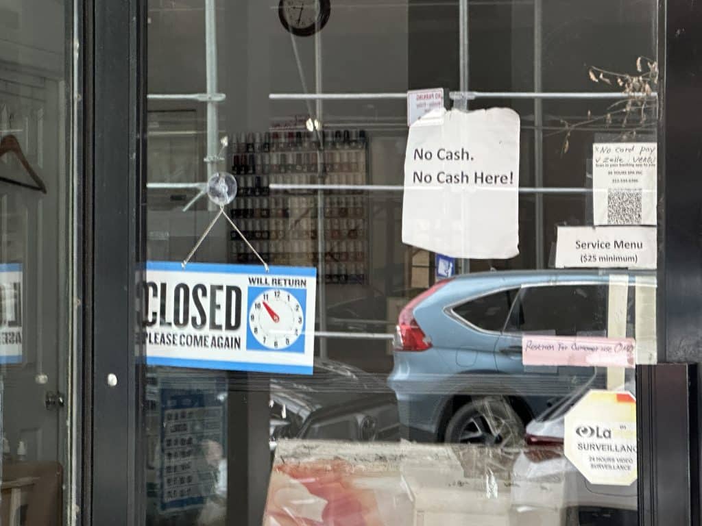 A nail salon on East 90th Street warns would-be thieves there is no cash inside | Upper East Site