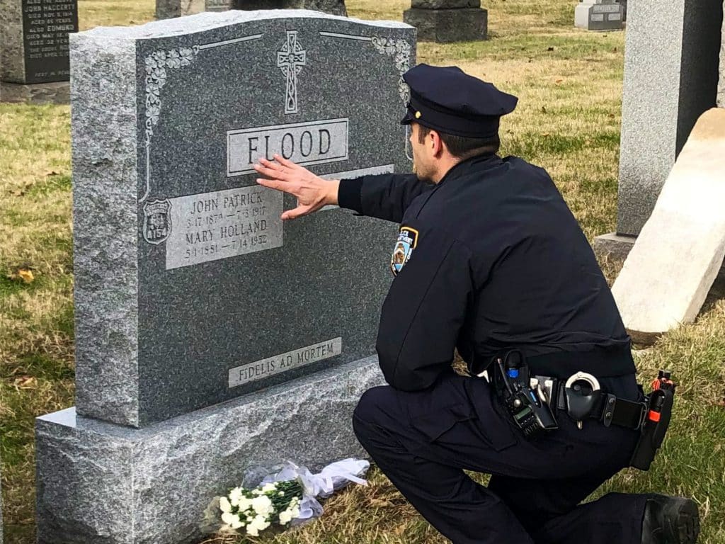 Patrolman Flood's grave finally received a headstone in 2019, more than 100 years after his death | NYPD's 19th Precinct