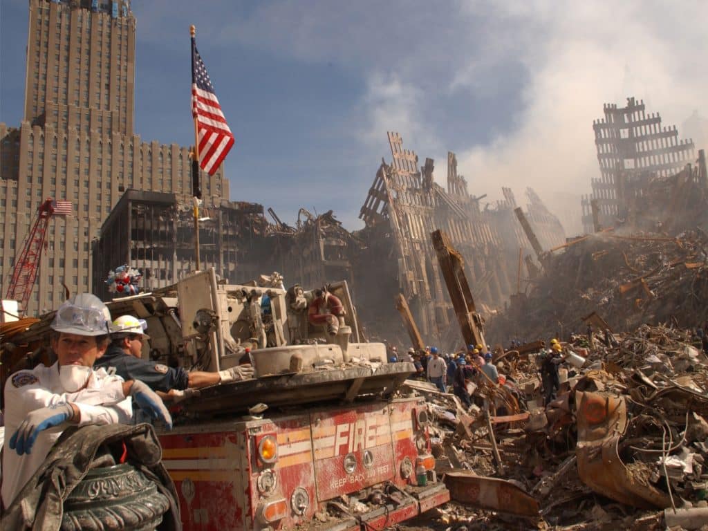 FDNY firefighters search the rubble at ground zero on 9/13/2001 | Andrea Booher/FEMA Photo Library 