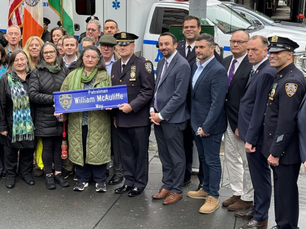 Second Avenue at East 67th Street was co-named Patrolman William McAuliffe Way on Saturday | Upper East Site