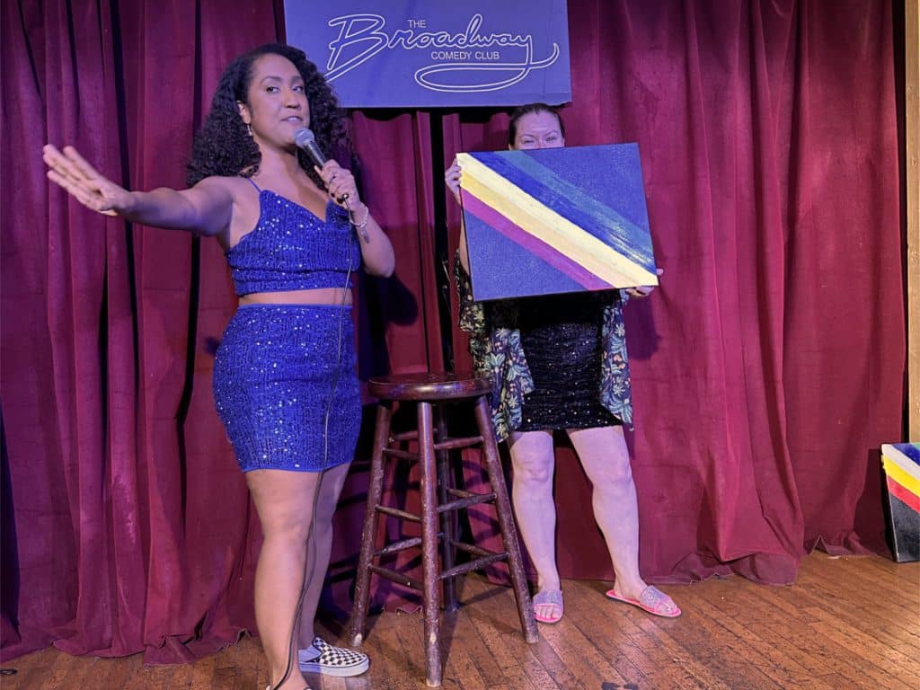 Pamela Galvez (left) produces and hosts the Don't Dis-My-Ability Comedy Show | Alex Feld