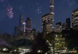 One thousand drones will take to the sky over Central Park on Saturday to put on a dazzling light show (rendering) | Studio DRIFT