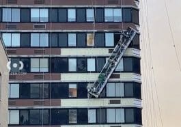 Workers were trapped more than 200-feet in the air after their scaffolding collapsed Monday afternoon | Citizen App