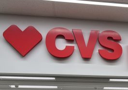 Photo shows a CVS sign.